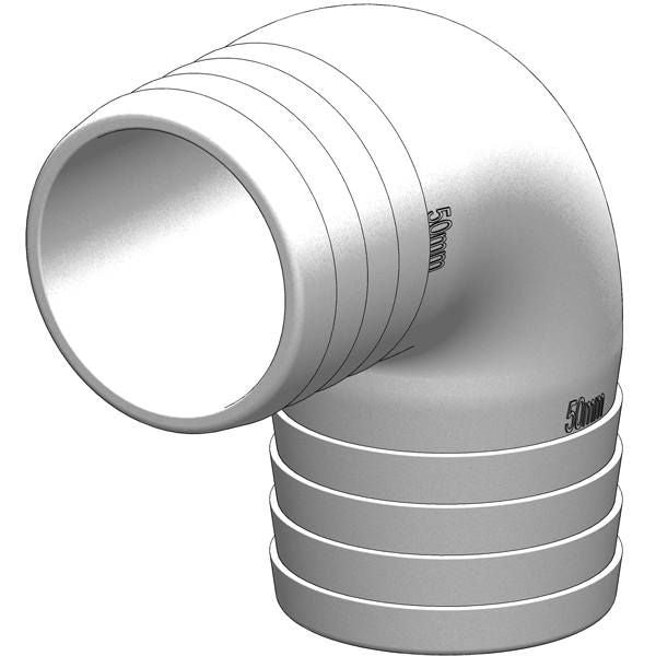 Trudesign 90° Schlauchverbinder weiß