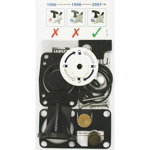 Jabsco Dichtungssatz für manuelle Toiletten Baujahr bis 1998 und ab 2008 (schwarzer Griff)