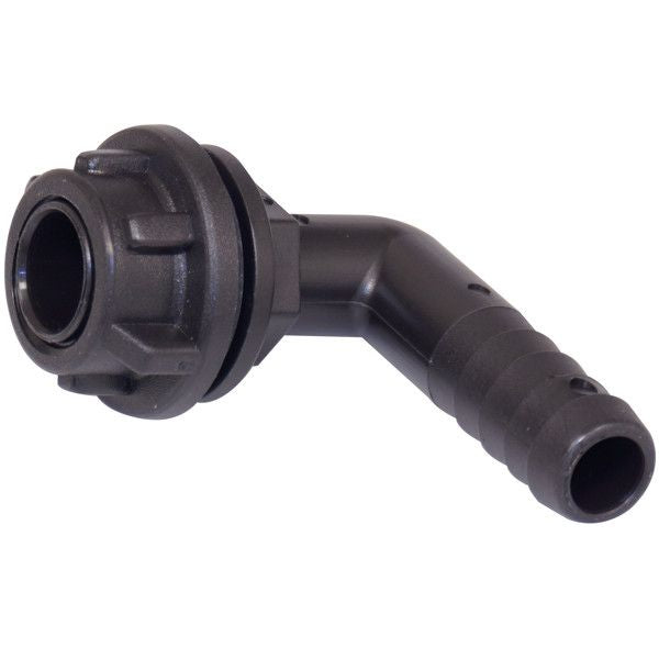 Schlauchanschlussstutzen 90° Kunststoff 3/8 für Schlauch ID=12mm