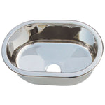 Waschbecken rostfreier Stahl oval L=40cm B=26