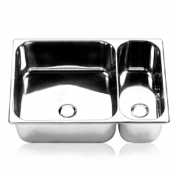 Waschbecken 2 Becken rostfreier Stahl L=32.5cm B=51cm