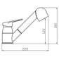 Swivel mixer tap with extendable shower hose L=120cm