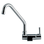 Barka MR1101L Einhebelmischer – verchromter Messing-Wasserhahn mit klappbarem Auslauf