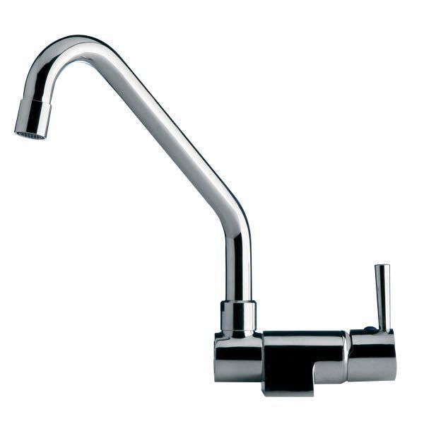 Barka MR1101L Einhebelmischer – verchromter Messing-Wasserhahn mit klappbarem Auslauf