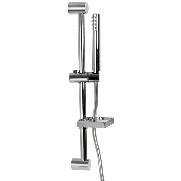 Duschstange mit Dusche und Seifenschale Messing verchromt L=60cm