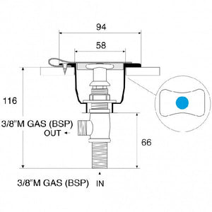 Shut-off valve RR3010 for installation