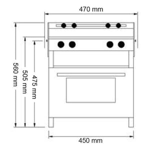 Neptune 4500 Gasherd 2-flammig mit Backofen und Grill