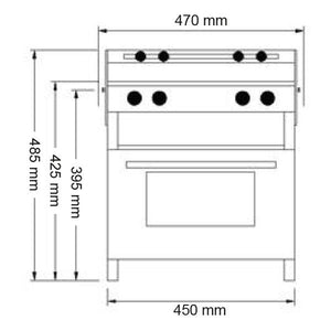 Pacific 4500 Gasherd 2-flammig mit Backofen