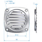 Roca ventilation grille, stainless steel, L=82mm W=82mm