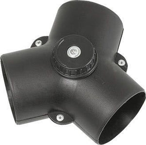 Y-Warmluftverteiler regulierbar für Luftschlauch ID=75mm/60mm/60mm