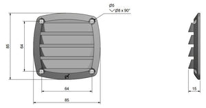 Roca Lüftungsgitter PVC 85 x85mm