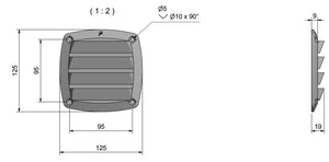 Roca Lüftungsgitter Kunststoff L=125mm B=125mm