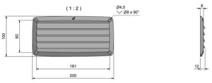 Roca Lüftungsgitter PVC – robuste Bordbelüftung 200 × 100 mm