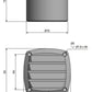 Roca Lüftungsgitter PVC mit Schlauchanschluss – 85 × 85 mm / Ø 75 mm