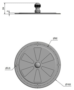 Roca Rosettenlüfter Messing poliert