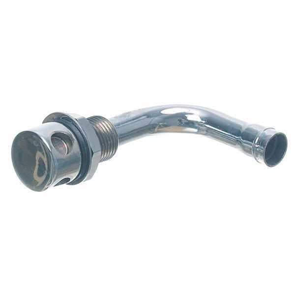 Tankentlüftung 90° kurz Messing verchromt AD=22mm für Schlauchanschluss D=16mm
