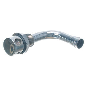 Tankentlüftung 90° kurz Messing verchromt AD=22mm für Schlauchanschluss D=16mm