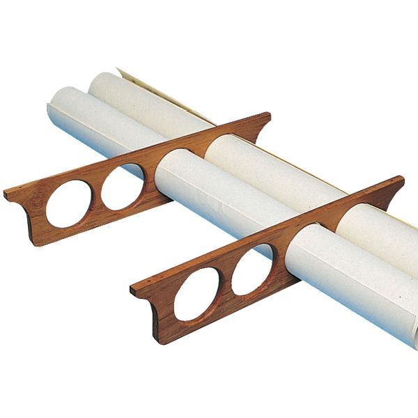 Roca Seekartenhalter aus Teak – Set für 4 aufgerollte Seekarten