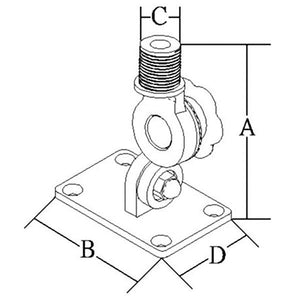 Antenna holder, plastic, 4-way