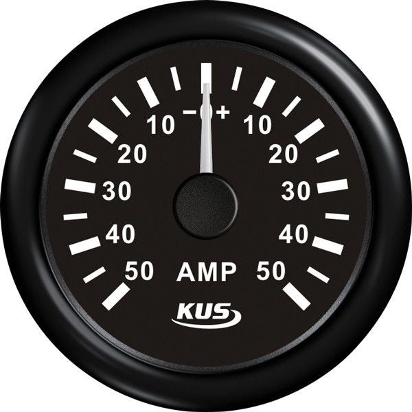 KUS Amperemeter mit Shunt 50 A – Einbauinstrument für 12/24 V Bordnetz