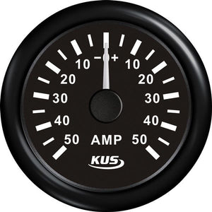 KUS Amperemeter mit Shunt 50 A – Einbauinstrument für 12/24 V Bordnetz