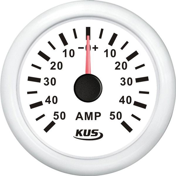 KUS Amperemeter mit Shunt – Stromanzeige 50 A für 12/24-V-Bordnetze