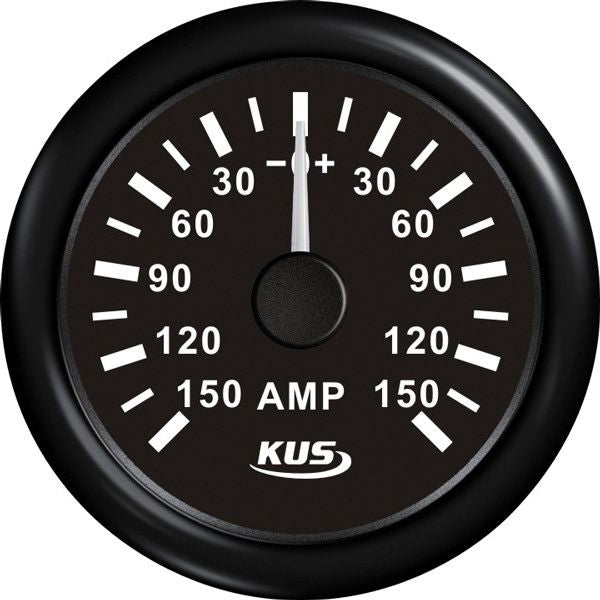 KUS Amperemeter mit Shunt 150A 12/24V schwarz