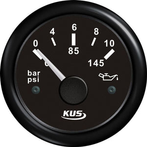 KUS Öldruckanzeige 0–10 bar – Rundinstrument für 12 V / 24 V Bordnetz