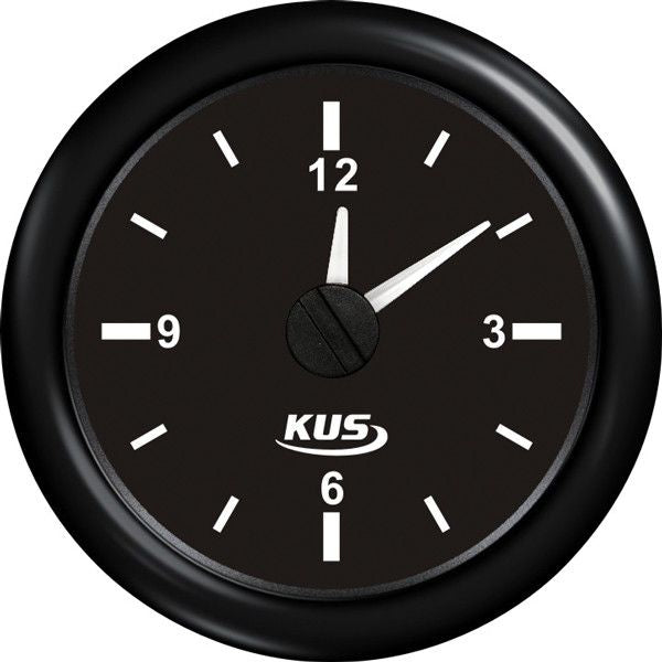 KUS Uhr 12/24V schwarz