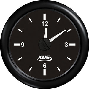 KUS Uhr 12/24V schwarz