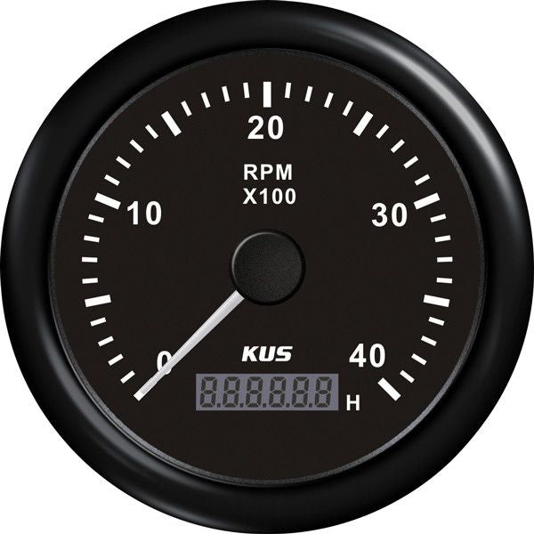 KUS Drehzahlmesser mit Betriebsstundenzähler f.Dieselmot. 0-4000U/min 0