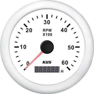 KUS Drehzahlmesser für Dieselmotoren – 0–6000 U/min mit Betriebsstundenzähler