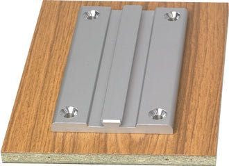 Lagun Befestigungsplatte für Tischgestell mit Gegenplatte und Bolzen Aluminium eloxiert