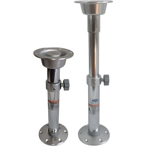 ESM Teleskop-Tischstütze D=50/60mm Aluminium L=500-700mm mit Beschlag für Tischplatte und Basis D=178mm H=14mm