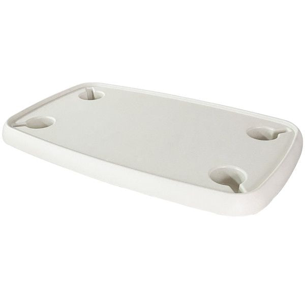 Tischplatte ABS weiss L=76cm B=46cm mit Halter für 4 Becher/Flaschen