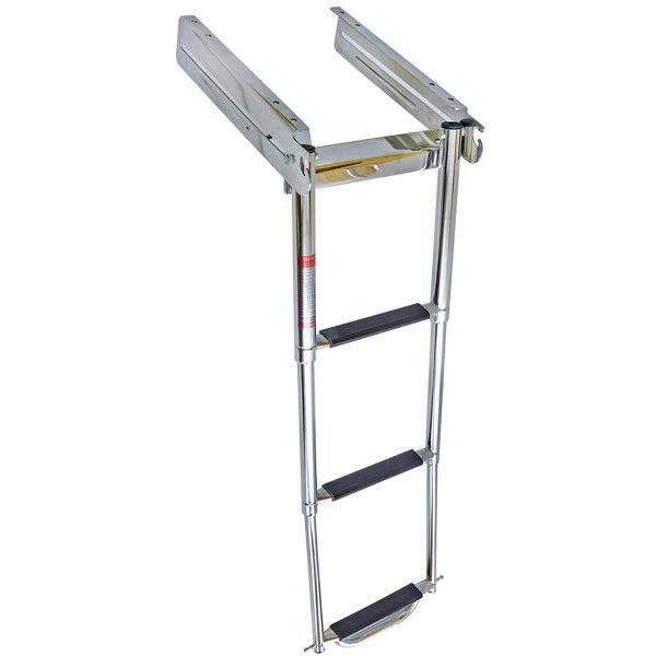 Badeleiter rostfreier Stahl teleskopierbar einschiebbar zur Montage unter Badeplattform 3 Stufen L=875mm