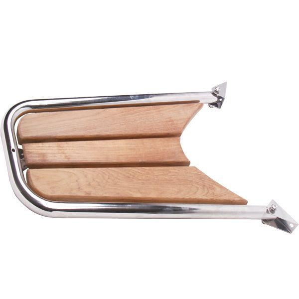 Bugplattform rostfreier Stahl mit Teakholzbelag L=65cm B=33cm Rohr D=32mm