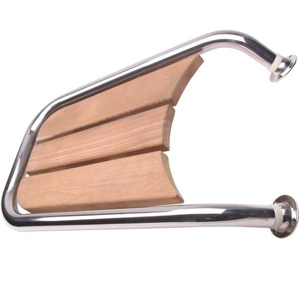 Bugplattform für Motorboote rostfreier Stahl mit Teak L=50cm B=35cm Rohe D=32mm