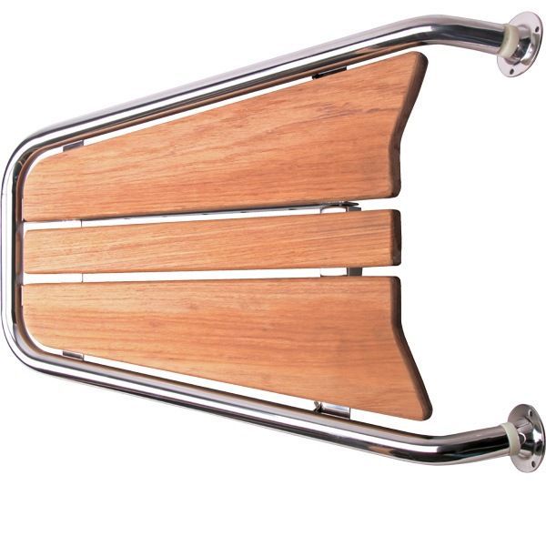 Bugplattform rostfreier Stahl mit Teakholzbelag L=70cm B=48cm Rohr D=32mm