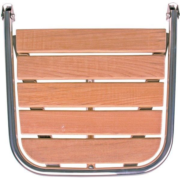 Gotthardt Badeplattform aus Edelstahl A4 mit Teakholz-Belag – 50 × 45 cm
