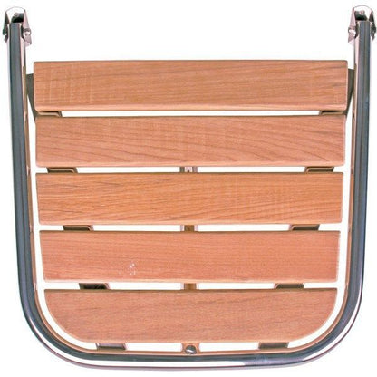 Gotthardt Badeplattform aus Edelstahl A4 mit Teakholz-Belag – 50 × 45 cm