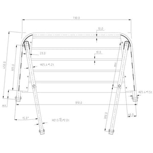 Badeplattform rostfreier Stahl L=80cm B=45cm Rohr D=25mm