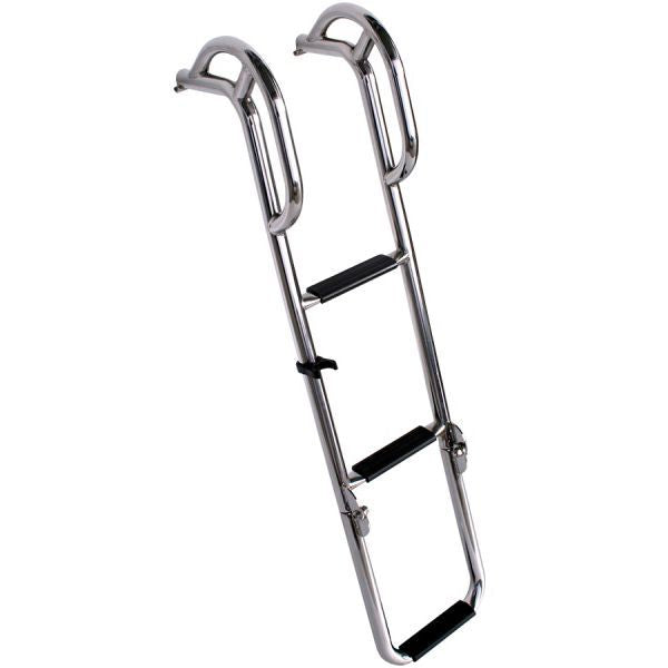 1852 Badeleiter rostfreier Stahl zur Montage auf Plattform 3 Stufen klappbar Rohr D=25mm L=675-900mm B=220mm