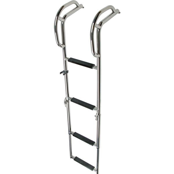 1852 Badeleiter rostfreier Stahl zur Montage auf Plattform 4 Stufen klappbar Rohr D=25mm L=675-1200mm B=220mm