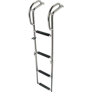 1852 Badeleiter rostfreier Stahl zur Montage auf Plattform 4 Stufen klappbar Rohr D=25mm L=675-1200mm B=220mm