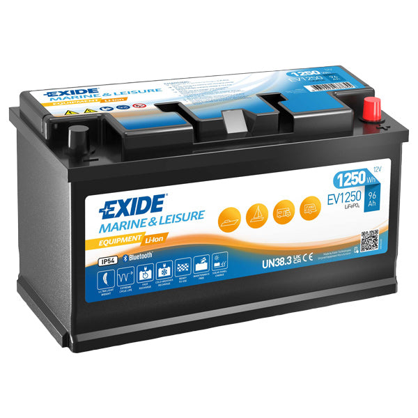 Exide EV1250 Lithium-Batterie 96 Ah – leichte Hochleistungsbatterie für Bord und E-Antrieb