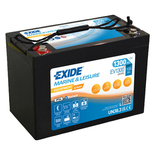 Exide EV1300 Lithium Batterie 100 Ah – leichte LiFePO₄-Versorgungsbatterie