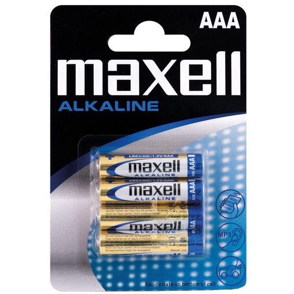 Maxell Alkaline Batterie AAA / LR03 – zuverlässige Universal-Power (4 Stück)