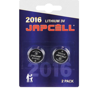 Japcell CR2016 3 V Lithium Knopfzelle – 2er-Pack