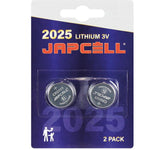 Japcell CR2025 3 V Lithium-Knopfzelle – 2er-Pack